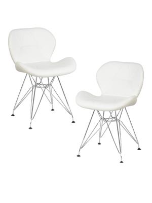 Стул DOBRIN Набор 2 шт Стул обеденный DOBRIN BUTTERFLY CHROME, ножки хром, цвет белый арт. LMZL-302A-N_CH-M_EL-white