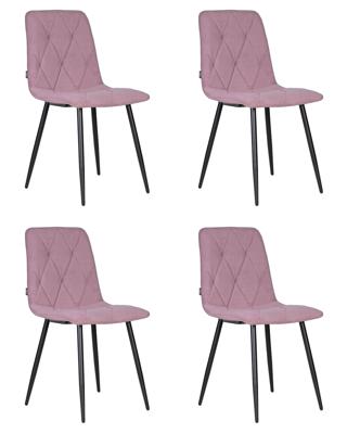 Стул DOBRIN Набор 4 шт Стул обеденный DOBRIN CHILLY ROMBO, Лавандовый Simple 48, основание черное арт. A006-N_B-M_V-Simple-48