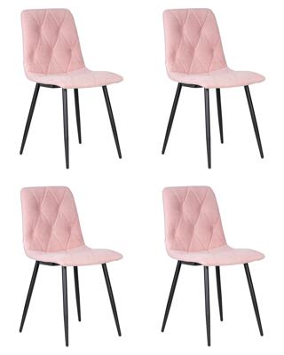 Стул DOBRIN Набор 4 шт Стул обеденный DOBRIN CHILLY ROMBO, Розовый Simple 03, основание черное арт. A006-N_B-M_V-Simple-03