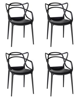 Стул DOBRIN Набор 4 шт Стул обеденный DOBRIN MASTERS, чёрный (B-03) арт. LMZL-PP601-N_P-B-03