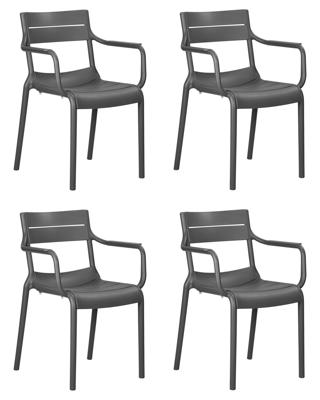 Стул DOBRIN Набор 4 шт Стул обеденный DOBRIN TIM ARM, темно-серый (GR-04) арт. LMZL-PP903-N_P_GR-04