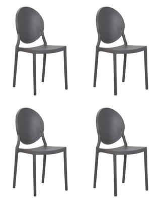 Стул DOBRIN Набор 4 шт Стул обеденный DOBRIN ALBERT, цвет серый арт. LMZL-PP712-N_P-188-55