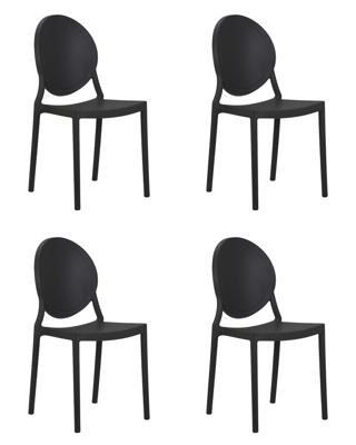 Стул DOBRIN Набор 4 шт Стул обеденный DOBRIN ALBERT, цвет чёрный арт. LMZL-PP712-N_B-_P-black
