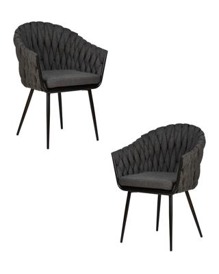 Стул DOBRIN Набор 2 шт Стул обеденный DOBRIN MATILDA, графитовая ткань (LAR-275-21) арт. LM-9691-N_B-M_TT-LAR-275-21