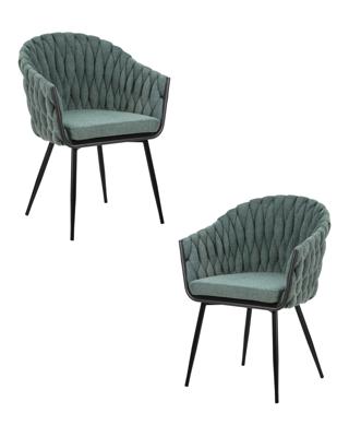 Стул DOBRIN Набор 2 шт Стул обеденный DOBRIN MATILDA, зеленая ткань (LAR 275-23) арт. LM-9691-N_B-M_TT-LAR-275-23