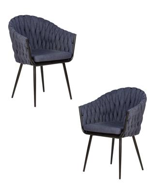 Стул DOBRIN Набор 2 шт Стул обеденный DOBRIN MATILDA, синяя ткань (LAR-275-29) арт. LM-9691-N_B-M_TT-LAR-275-29