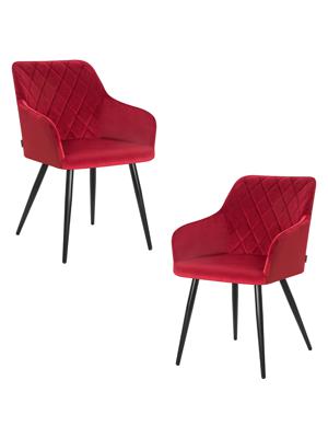 Стул DOBRIN Набор 2 шт Стул обеденный DOBRIN ROBERT, черные матовые ножки, велюр V108-37 Бордовый арт. LML-8266-N_B-M_V-V108-37