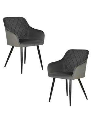 Стул DOBRIN Набор 2 шт Стул обеденный DOBRIN ROBERT, черные матовые ножки, велюр V108-92 Антрацит арт. LML-8266-N_B-M_V-V108-92
