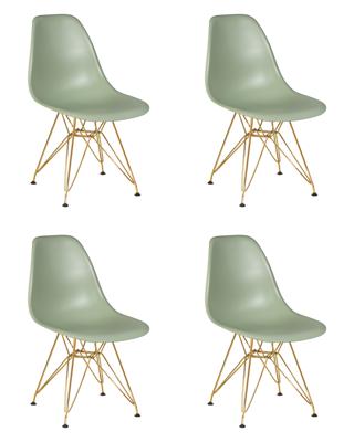 Стул DOBRIN Набор 4 шт Стул обеденный DOBRIN DSR, ножки золотые, цвет мятный (NX-G-09) арт. LMZL-PP638A-N_M_P-NX-G-09