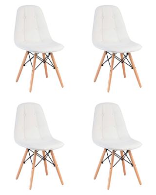 Стул DOBRIN Набор 4 шт Стул обеденный DOBRIN BENNET, ножки светлый бук, белый арт. LMZL-301-N_LB-MTR_EL-white