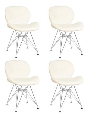 Стул DOBRIN Набор 4 шт Стул обеденный DOBRIN BUTTERFLY CHROME, ножки хром, цвет кремовый арт. LMZL-302A-N_CH-M_EL-cream