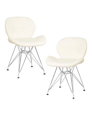Стул DOBRIN Набор 2 шт Стул обеденный DOBRIN BUTTERFLY CHROME, ножки хром, цвет кремовый арт. LMZL-302A-N_CH-M_EL-cream