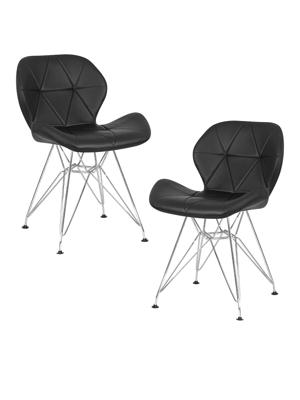 Стул DOBRIN Набор 2 шт Стул обеденный DOBRIN BUTTERFLY CHROME, ножки хром, цвет чёрный арт. LMZL-302A-N_CH-M_EL-black
