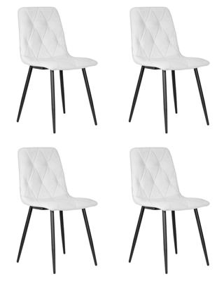 Стул DOBRIN Набор 4 шт Стул обеденный DOBRIN CHILLY ROMBO, Светло-серый Simple 29, основание черный арт. A006-N_B-M_V-Simple-29