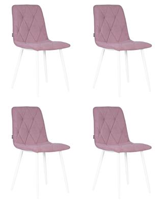 Стул DOBRIN Набор 4 шт Стул обеденный DOBRIN CHILLY ROMBO, Лавандовый Simple 48, основание белый арт. A006-N_W-M_V-Simple-48