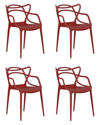 Стул DOBRIN Набор 4 шт Стул обеденный DOBRIN MASTERS, кирпичный (R-05) арт. LMZL-PP601-N_P-R-05