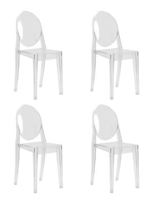 Стул DOBRIN Набор 4 шт Стул обеденный DOBRIN VICTORIA GHOST, цвет прозрачный арт. LMZL-РС802-N_P-clean