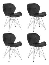 Стул DOBRIN Набор 4 шт Стул обеденный DOBRIN BUTTERFLY CHROME, ножки хром, цвет чёрный арт. LMZL-302A-N_CH-M_EL-black