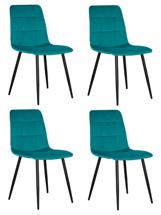 Стул DOBRIN Набор 4 шт Стул обеденный DOBRIN CHILLY, Морской волны Holland 56, основание черное арт. A_005-N_B-M_V-Holland-56