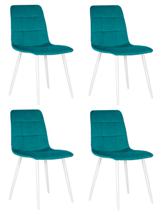 Стул DOBRIN Набор 4 шт Стул обеденный DOBRIN CHILLY, Морской волны Holland 56, основание белое арт. A_005-N_W-M_V-Holland-56