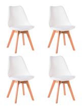 Стул DOBRIN Набор 4 шт Стул обеденный DOBRIN JERRY SOFT, ножки светлый бук, цвет сиденья белый (W-02) арт. LMZL-PP635-N_LB-TR_P-W-02