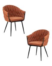 Стул DOBRIN Набор 2 шт Стул обеденный DOBRIN MATILDA, оранжевая ткань (LAR 275-27) арт. LM-9691-N_B-M_TT-LAR-275-27