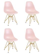 Стул DOBRIN Набор 4 шт Стул обеденный DOBRIN DSR, ножки золотые, цвет светло-розовый (PK-02) арт. LMZL-PP638A-N_M_P-PK-02