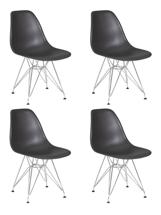 Стул DOBRIN Набор 4 шт Стул обеденный DOBRIN DSR, ножки хром, цвет тёмно-серый (GR-04) арт. LMZL-PP638A-N_CH-M_P-GR-04