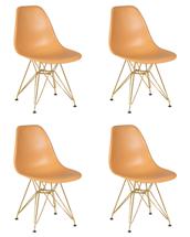 Стул DOBRIN Набор 4 шт Стул обеденный DOBRIN DSR, ножки золотые, цвет персиковый (NX-Y-06) арт. LMZL-PP638A-N_M_P-NX-Y-06