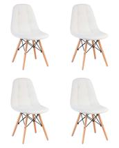 Стул DOBRIN Набор 4 шт Стул обеденный DOBRIN BENNET, ножки светлый бук, белый арт. LMZL-301-N_LB-MTR_EL-white