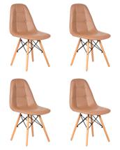 Стул DOBRIN Набор 4 шт Стул обеденный DOBRIN BENNET, ножки светлый бук, коричневый арт. LMZL-301-N_LB-MTR_EL-brown