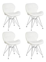 Стул DOBRIN Набор 4 шт Стул обеденный DOBRIN BUTTERFLY CHROME, ножки хром, цвет белый арт. LMZL-302A-N_CH-M_EL-white