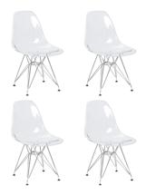 Стул DOBRIN Набор 4 шт Стул обеденный DOBRIN DSR CASPER, ножки хром, цвет прозрачный арт. LMZL-PC818A-N_CH-M_P-clean
