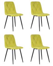 Стул DOBRIN Набор 4 шт Стул обеденный DOBRIN CHILLY ROMBO, Лайм Simple 14, основание черное арт. A006-N_B-M_V-Simple-14