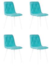 Стул DOBRIN Набор 4 шт Стул обеденный DOBRIN CHILLY ROMBO, Тиффани Simple 51, основание белый арт. A006-N_W-M_V-Simple-51