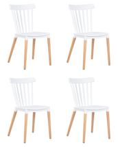 Стул DOBRIN Набор 4 шт Стул обеденный DOBRIN THEO, ножки светлый бук, цвет белый (W-02) арт. LMZL-PP687-N_LB-TR_P-W-02