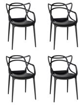 Стул DOBRIN Набор 4 шт Стул обеденный DOBRIN MASTERS, чёрный (B-03) арт. LMZL-PP601-N_P-B-03