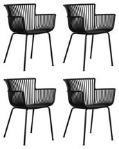 Стул DOBRIN Набор 4 шт Стул обеденный DOBRIN ROSS, черный (B-03) без подушки арт. LMZL-PP778F-N_M_B-03