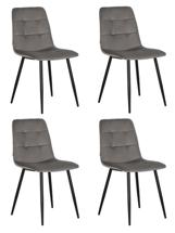 Стул DOBRIN Набор 4 шт Стул обеденный DOBRIN CHILLY, Темно-серый Holland 18, основание черное арт. A_005-N_B-M_V-Holland-18