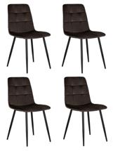 Стул DOBRIN Набор 4 шт Стул обеденный DOBRIN CHILLY, Эспрессо Holland 74, основание черное арт. A_005-N_B-M_V-Holland-74