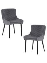 Стул DOBRIN Набор 2 шт Стул обеденный DOBRIN RICHARD, черные матовые ножки, темно-серый велюр (V108-91) арт. LML-8202-N_B-M_V-V108-91