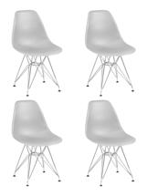 Стул DOBRIN Набор 4 шт Стул обеденный DOBRIN DSR, ножки хром, цвет светло-серый (GR-01) арт. LMZL-PP638A-N_CH-M_P-GR-01