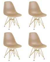 Стул DOBRIN Набор 4 шт Стул обеденный DOBRIN DSR, ножки золотые, цвет бежевый (GR-03) арт. LMZL-PP638A-N_M_P-GR-03