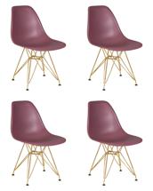 Стул DOBRIN Набор 4 шт Стул обеденный DOBRIN DSR, ножки золотые, цвет пыльная роза (NX-P-11) арт. LMZL-PP638A-N_M_P-NX-P-11