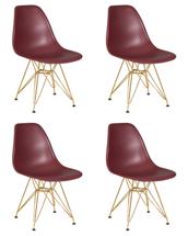 Стул DOBRIN Набор 4 шт Стул обеденный DOBRIN DSR, ножки золотые, цвет сливовый (R-13) арт. LMZL-PP638A-N_M_P-R-13