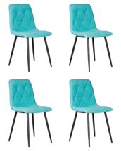 Стул DOBRIN Набор 4 шт Стул обеденный DOBRIN CHILLY ROMBO, Тиффани Simple 51, основание черное арт. A006-N_B-M_V-Simple-51