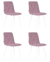 Стул DOBRIN Набор 4 шт Стул обеденный DOBRIN CHILLY ROMBO, Лавандовый Simple 48, основание белый арт. A006-N_W-M_V-Simple-48