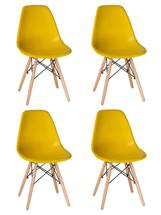 Стул DOBRIN Набор 4 шт Стул обеденный DOBRIN DSW, ножки светлый бук, цвет жёлтый (Y-01) арт. LMZL-PP638-N_LB-MTR_P-Y-01