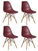 Стул DOBRIN Набор 4 шт Стул обеденный DOBRIN DSW, ножки светлый бук, цвет сливовый (R-13) арт. LMZL-PP638-N_LB-MTR_P-R-13