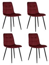 Стул DOBRIN Набор 4 шт Стул обеденный DOBRIN CHILLY, Бордовый Holland 47, основание черное арт. A_005-N_B-M_V-Holland-47